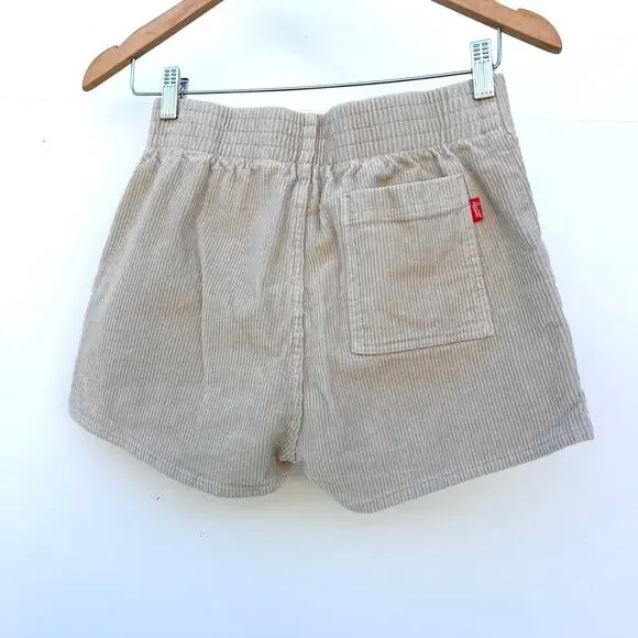 Hammies Women’s Retro High Waisted Corduroy Shorts Beige Size 28 - Picture 4 of 6